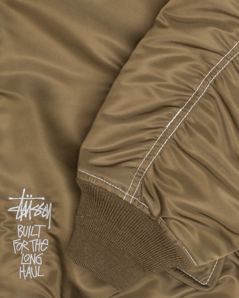 Stussy Built Reversible Bomber Jackets Brown | Israel-86401