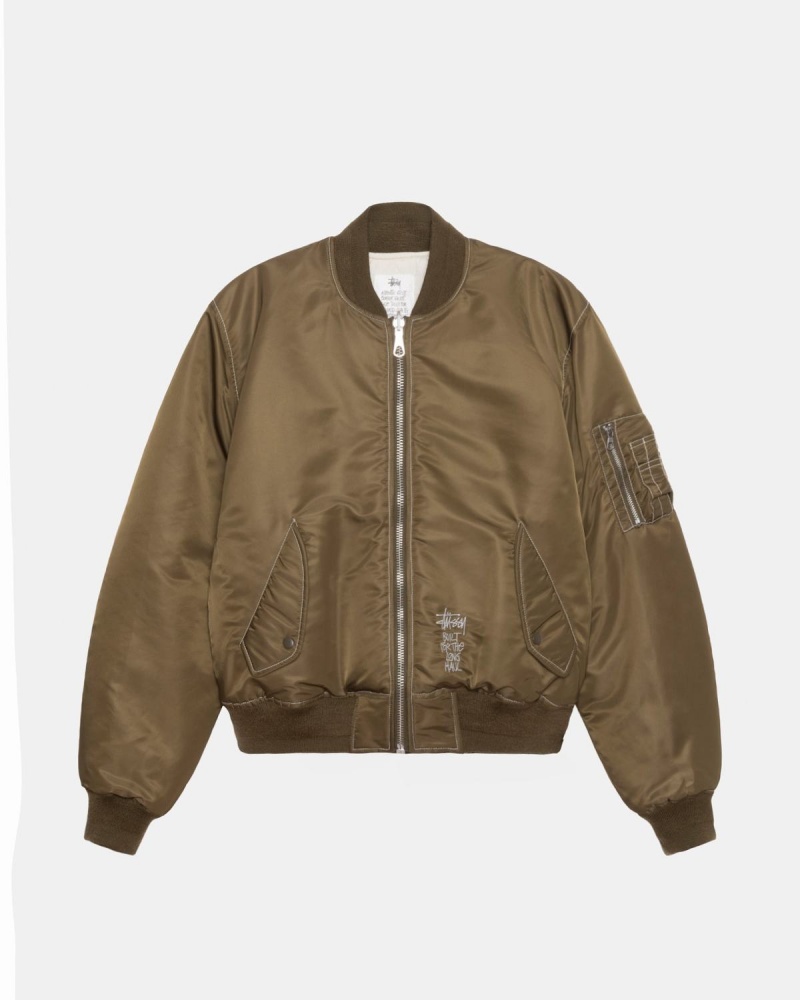 Stussy Built Reversible Bomber Jackets Brown | Israel-86401