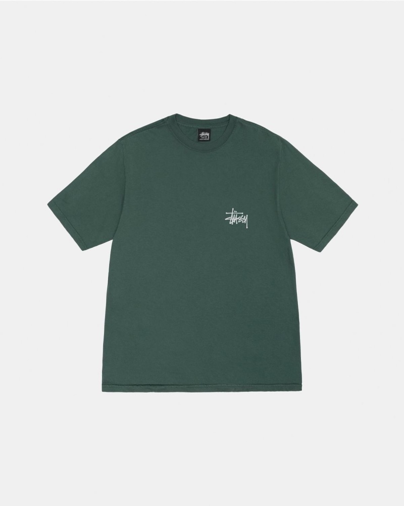 Stussy Built Tough Tee Pigment Dyed T-Shirt Green | Israel-23560