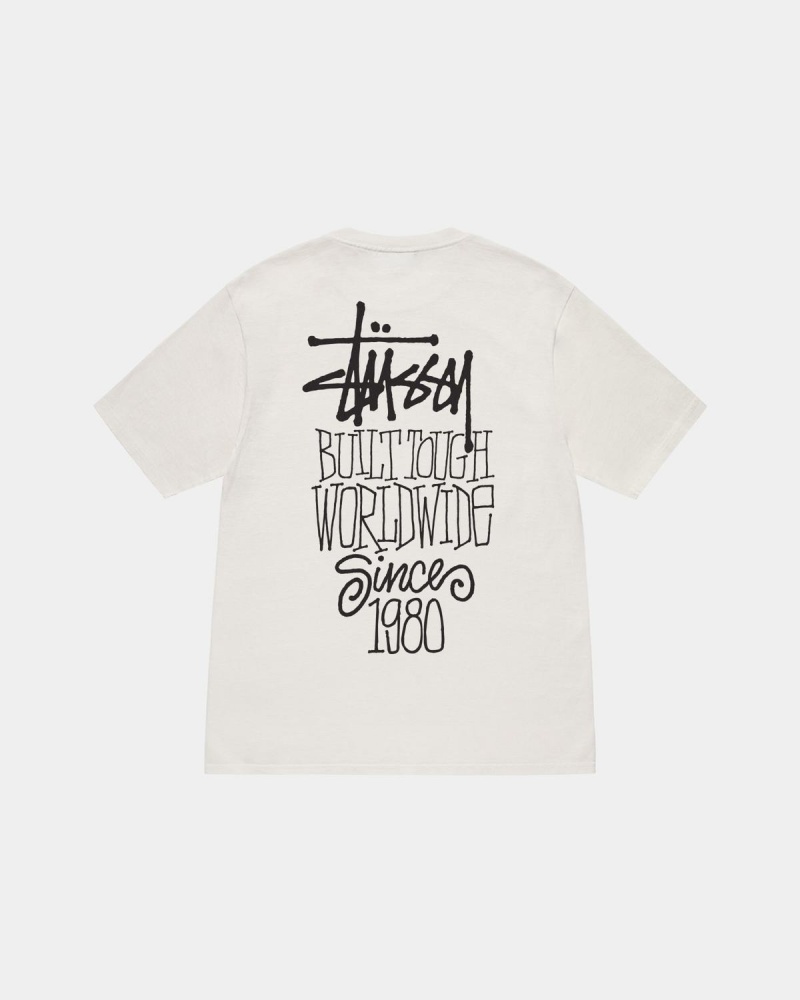 Stussy Built Tough Tee Pigment Dyed T-Shirt Beige | Israel-30984