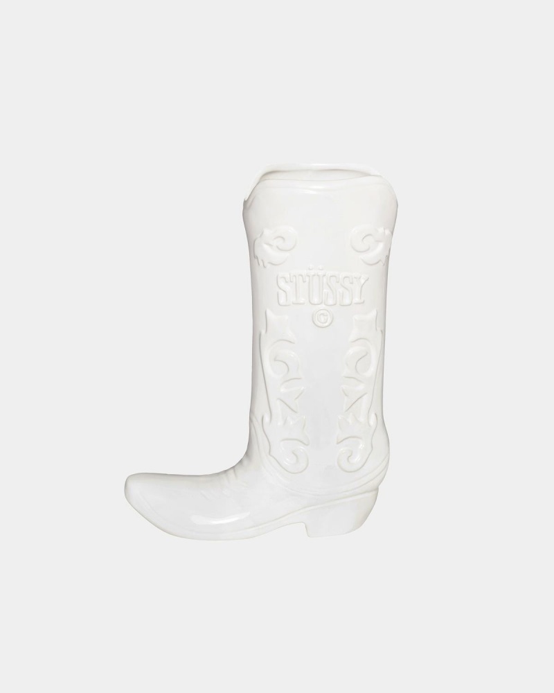 Stussy Ceramic Boot Vase Accessories White | Israel-75123