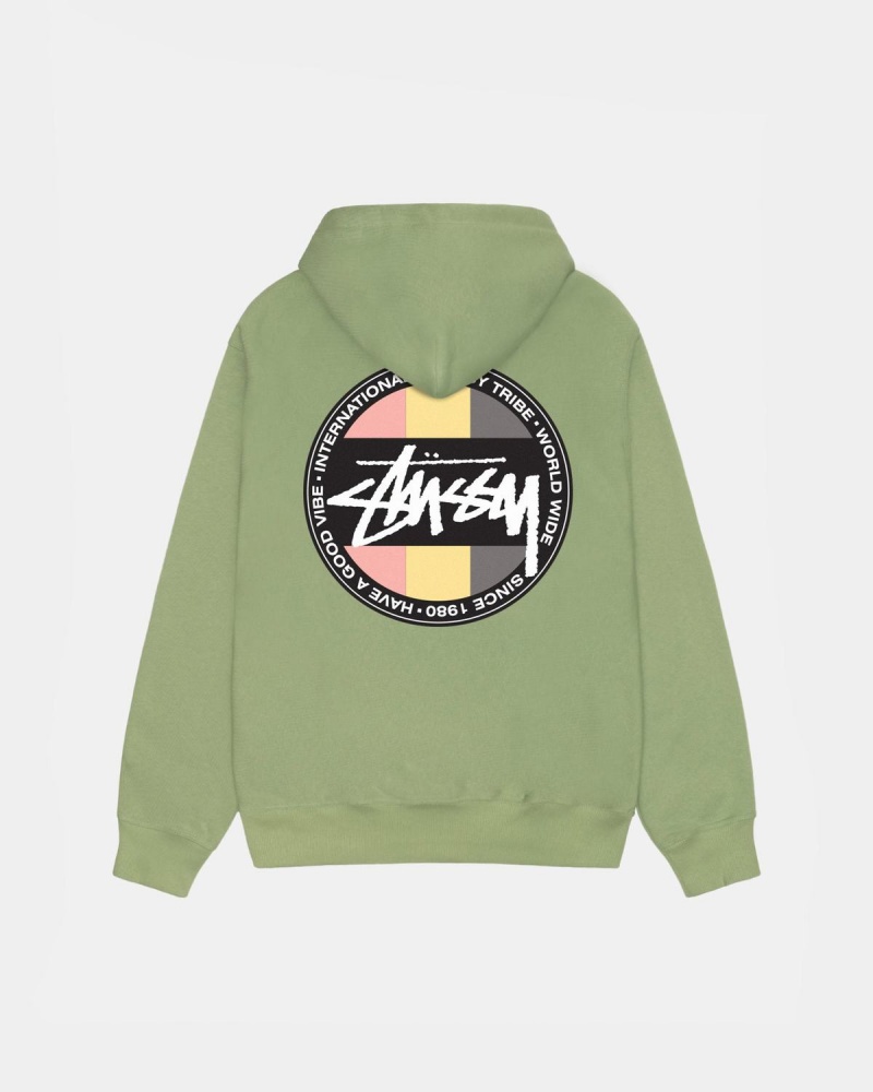 Stussy Classic Dot Hoodie Green | Israel-19265