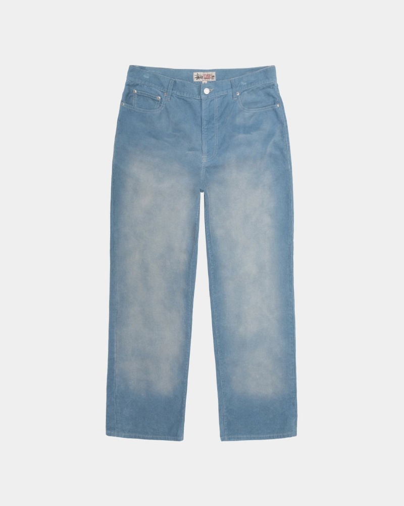 Stussy Classic Faded Corduroy Jeans Blue | Israel-61572