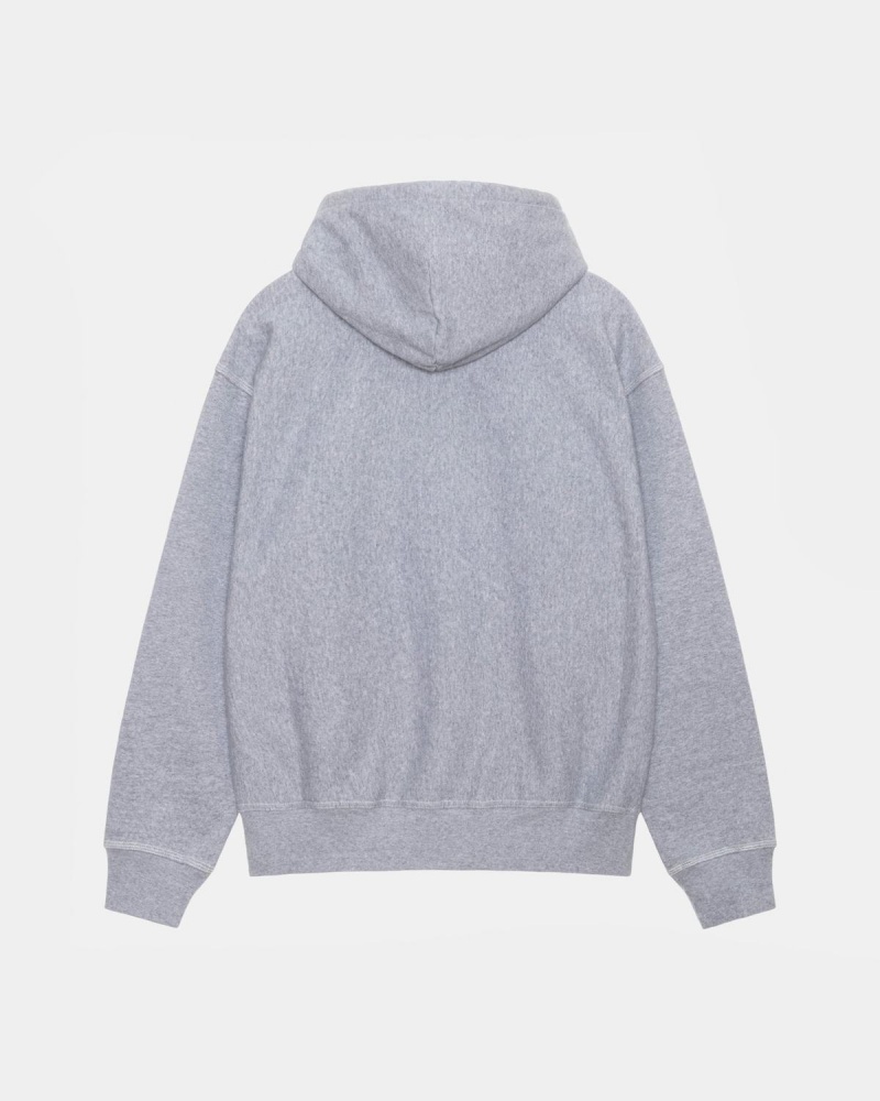 Stussy Contrast Stitch Label Hoodie Grey | Israel-64175