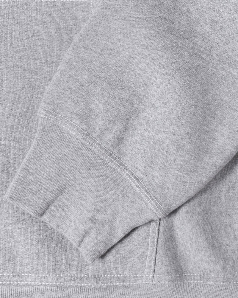 Stussy Contrast Stitch Label Hoodie Grey | Israel-64175