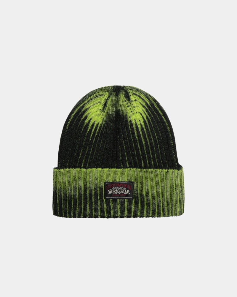 Stussy Cuff Workgear Spray Beanie Light Green | Israel-56791