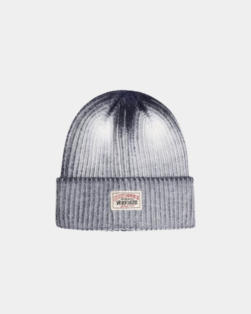 Stussy Cuff Workgear Spray Beanie Navy | Israel-21043