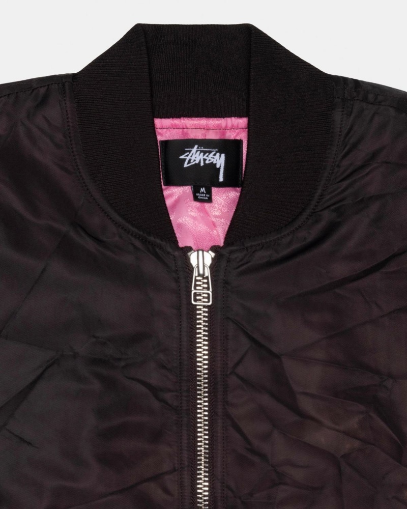 Stussy Dyed Nylon Bomber Jackets Brown | Israel-91052