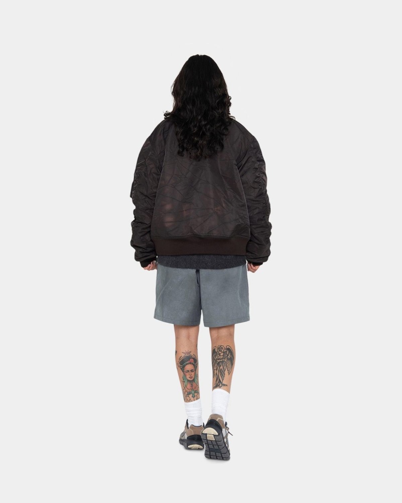 Stussy Dyed Nylon Bomber Jackets Brown | Israel-91052