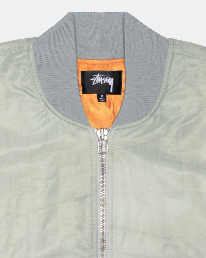 Stussy Dyed Nylon Bomber Jackets Grey | Israel-56213