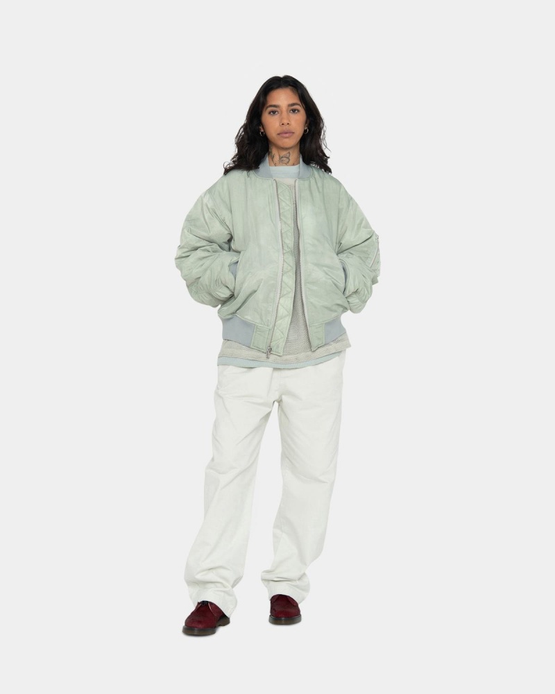 Stussy Dyed Nylon Bomber Jackets Grey | Israel-56213