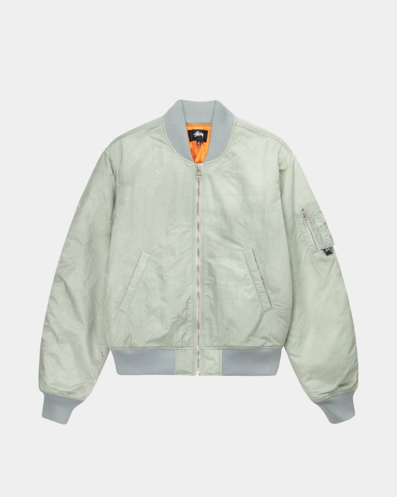 Stussy Dyed Nylon Bomber Jackets Grey | Israel-56213