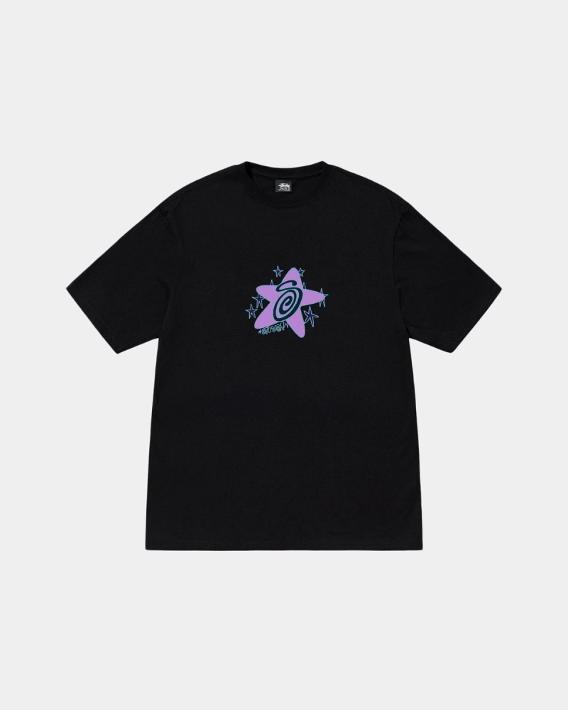 Stussy Galaxy Tee T-Shirt Black | Israel-82735