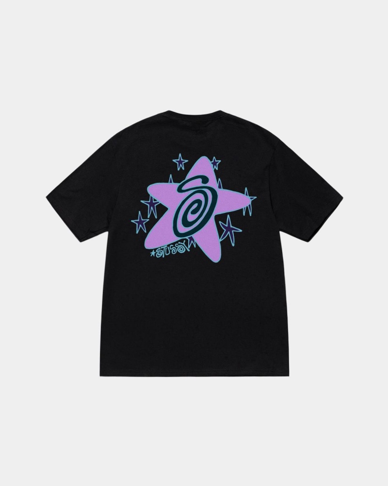 Stussy Galaxy Tee T-Shirt Black | Israel-82735