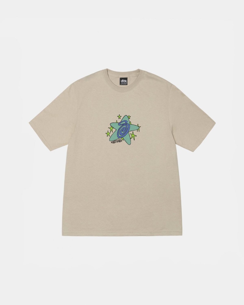 Stussy Galaxy Tee T-Shirt Khaki | Israel-95014