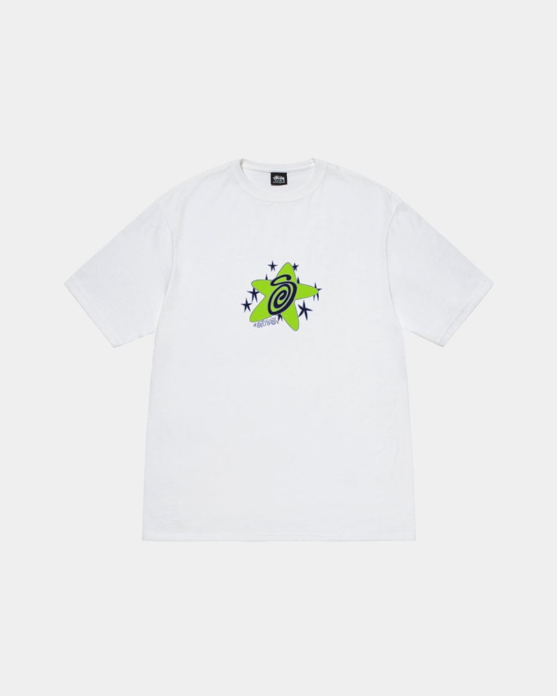 Stussy Galaxy Tee T-Shirt White | Israel-64937