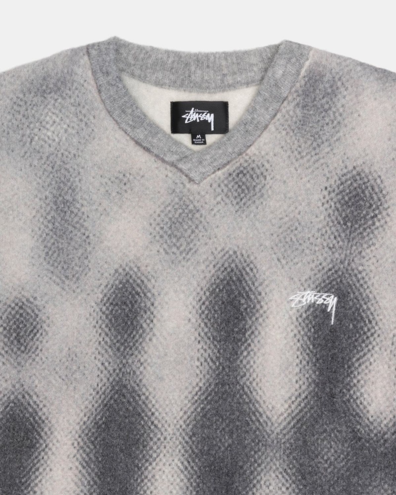 Stussy Gradient Dot Brushed Sweater Grey | Israel-49208