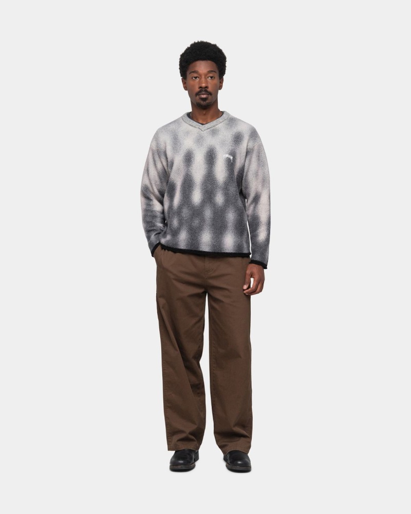 Stussy Gradient Dot Brushed Sweater Grey | Israel-49208