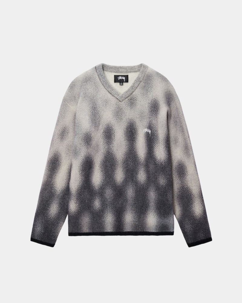 Stussy Gradient Dot Brushed Sweater Grey | Israel-49208