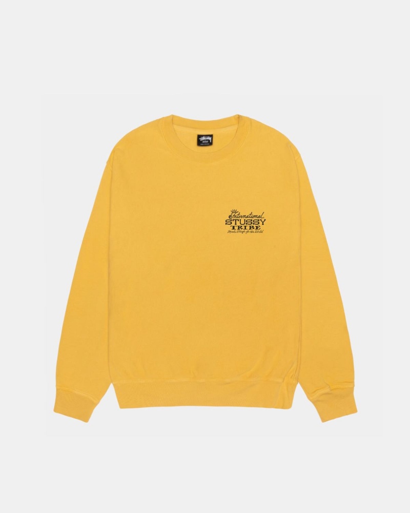 Stussy Ist Crew Pigment Dyed Sweatshirt Orange | Israel-72086