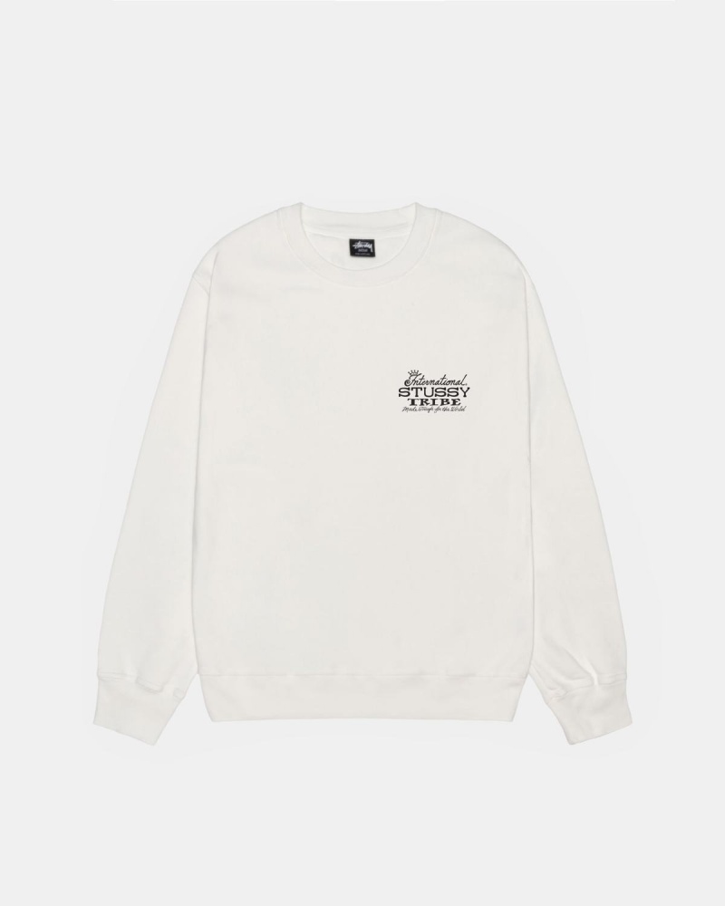 Stussy Ist Crew Pigment Dyed Sweatshirt Beige | Israel-39016