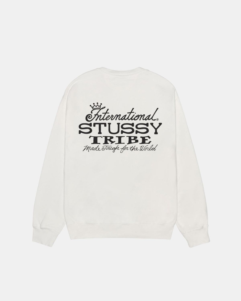 Stussy Ist Crew Pigment Dyed Sweatshirt Beige | Israel-39016