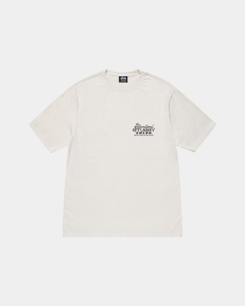 Stussy Ist Tee Pigment Dyed T-Shirt Beige | Israel-64305