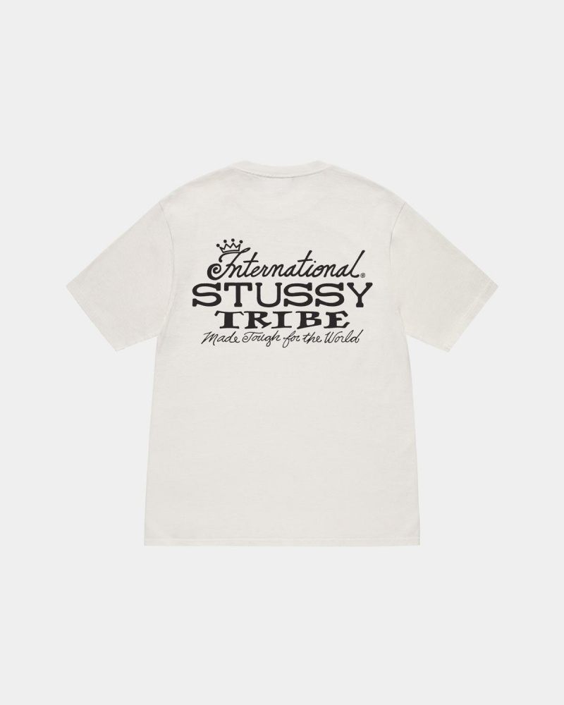 Stussy Ist Tee Pigment Dyed T-Shirt Beige | Israel-64305