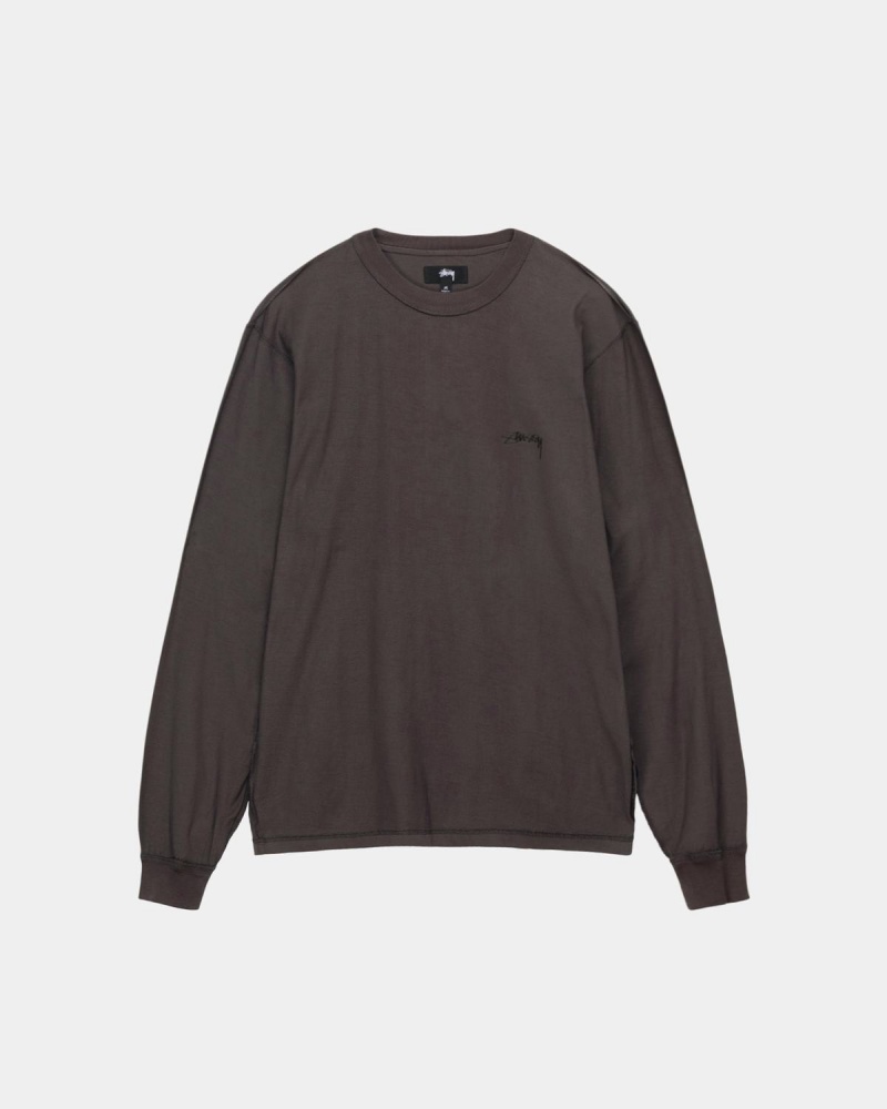 Stussy Lazy LS Tee T-Shirt Black | Israel-74183