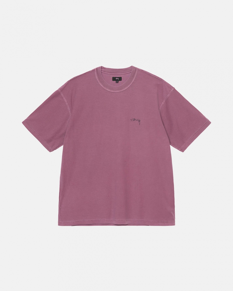 Stussy Lazy Tee T-Shirt Lila | Israel-23086