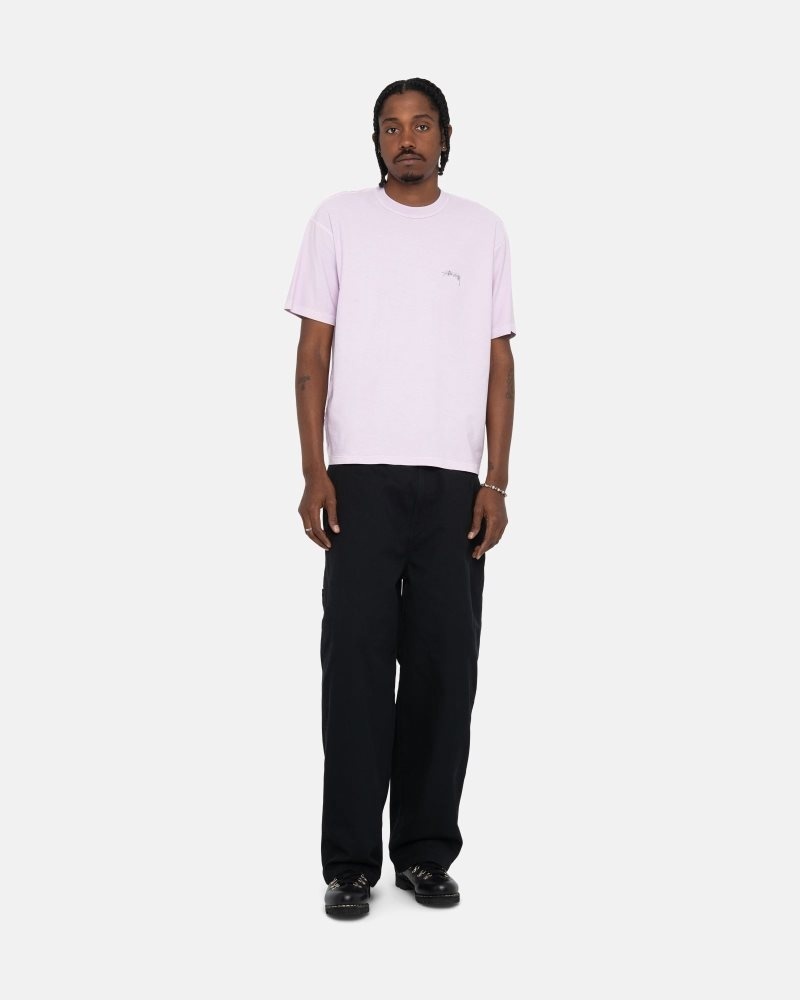 Stussy Lazy Tee T-Shirt Pink | Israel-51043