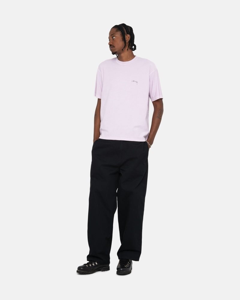 Stussy Lazy Tee T-Shirt Pink | Israel-51043