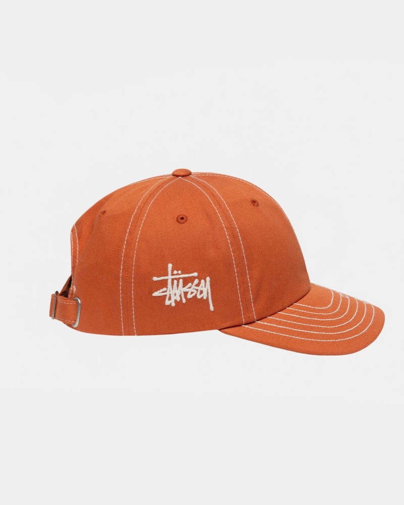 Stussy Low Pro Basic Stitch Strapback Caps Orange | Israel-38294