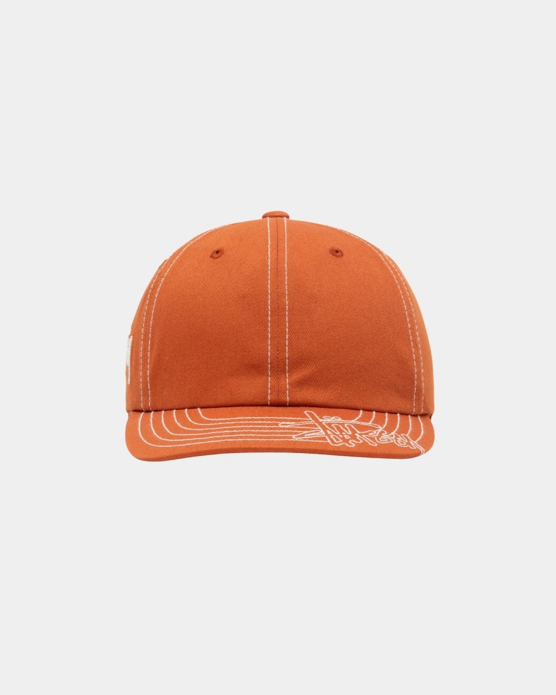 Stussy Low Pro Basic Stitch Strapback Caps Orange | Israel-38294