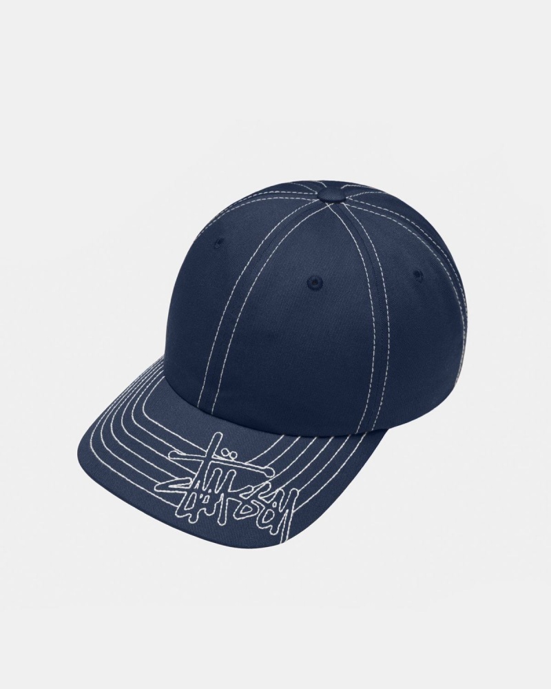 Stussy Low Pro Basic Stitch Strapback Caps Navy | Israel-04769