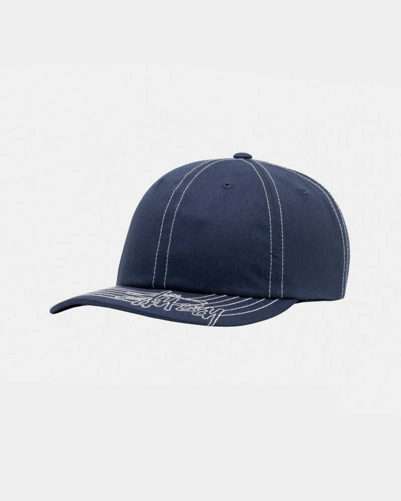 Stussy Low Pro Basic Stitch Strapback Caps Navy | Israel-04769