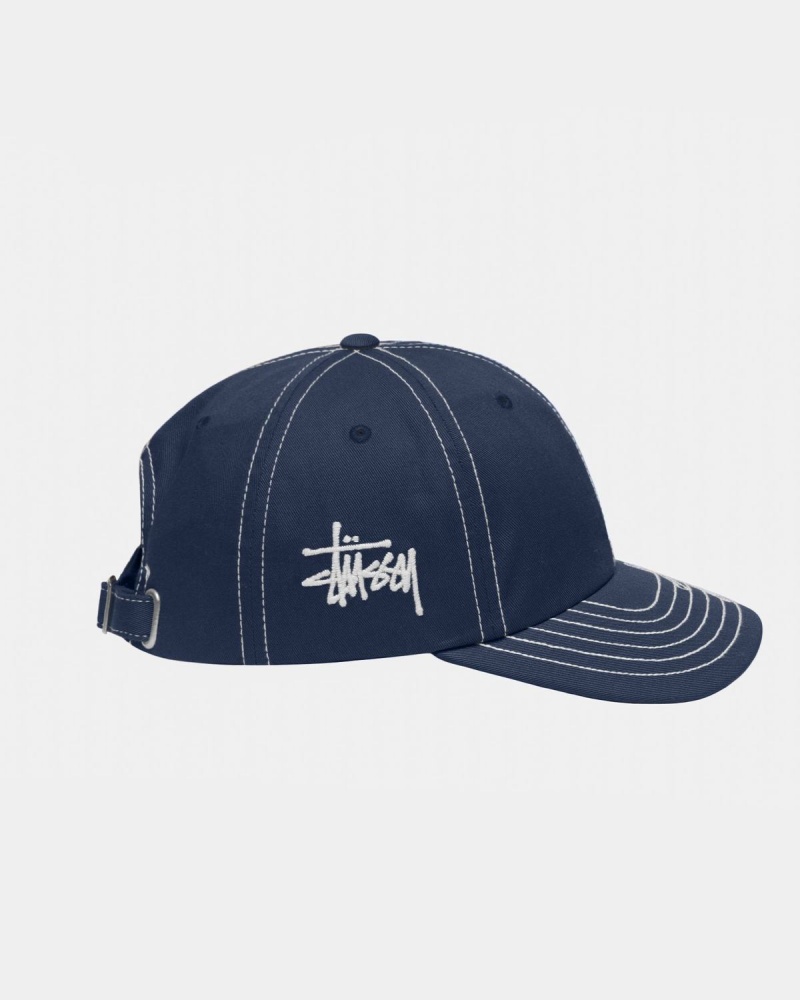 Stussy Low Pro Basic Stitch Strapback Caps Navy | Israel-04769