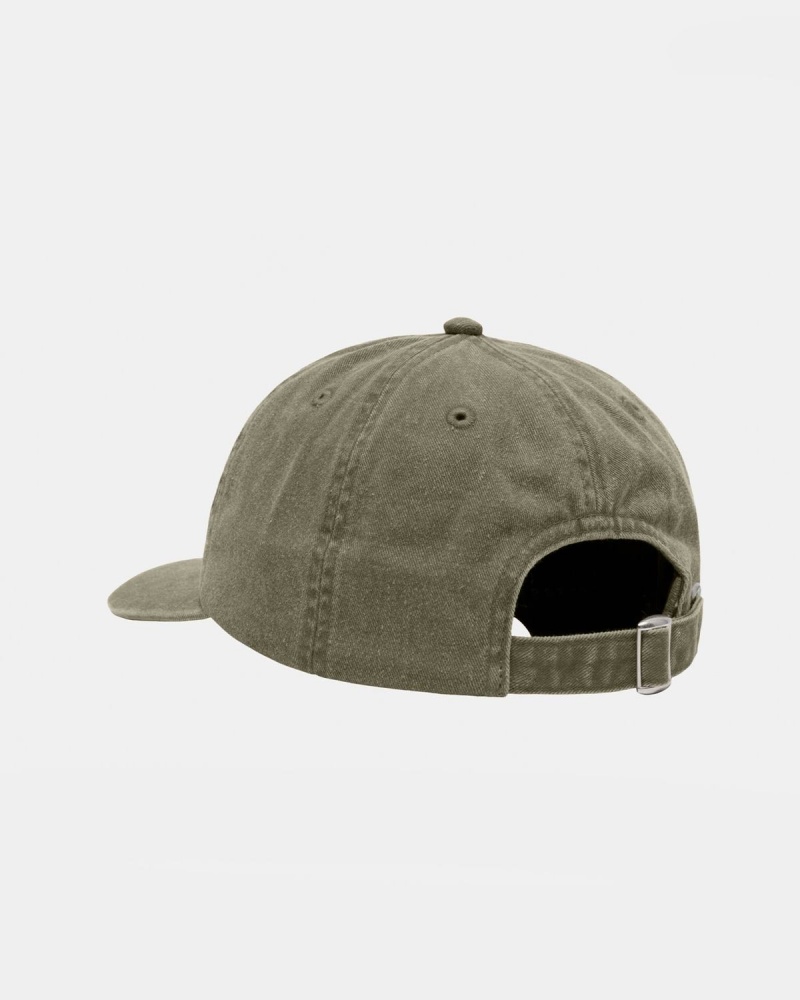 Stussy Low Pro Basic Washed Strapback Caps Olive | Israel-97605