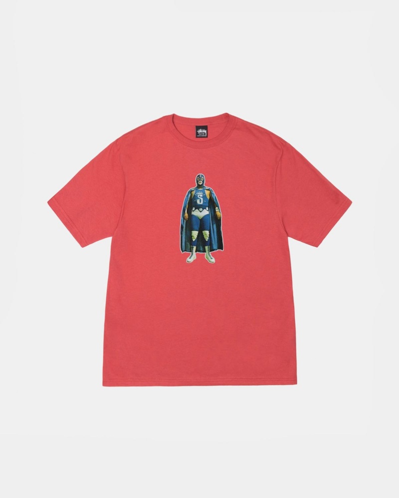 Stussy Lucha Tee T-Shirt Red | Israel-93864