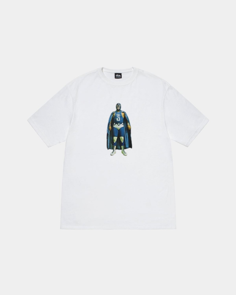 Stussy Lucha Tee T-Shirt White | Israel-56821