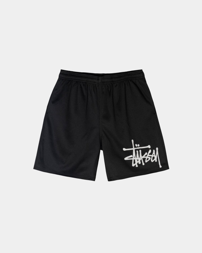 Stussy Mesh Big Basic Shorts Black | Israel-47801