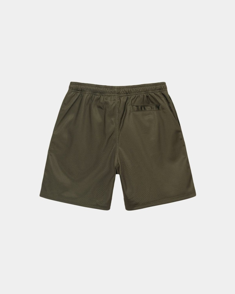 Stussy Mesh Big Basic Shorts Olive | Israel-32564