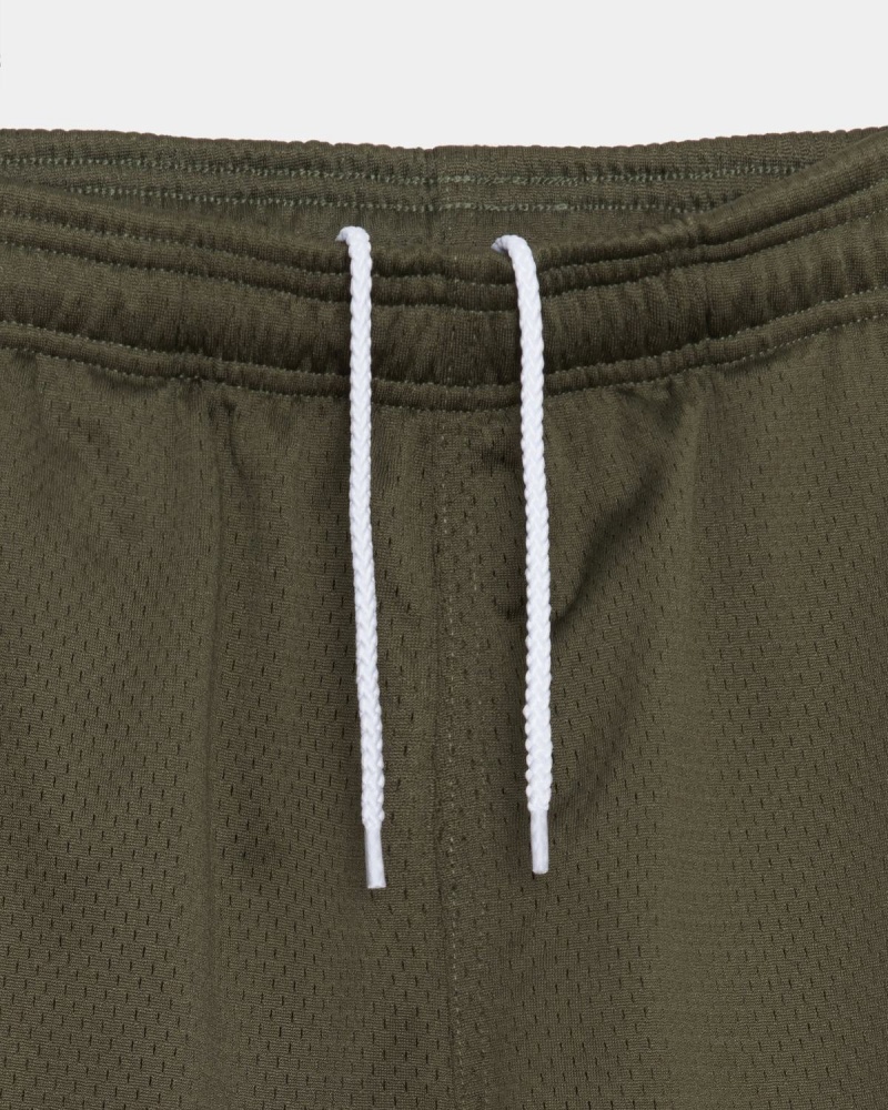 Stussy Mesh Big Basic Shorts Olive | Israel-32564