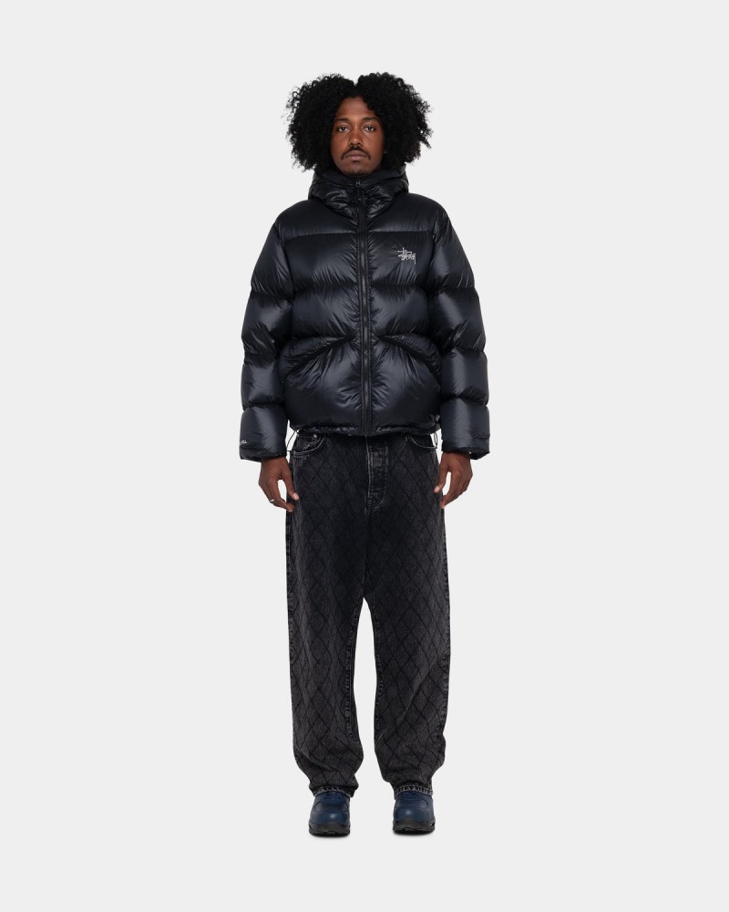 Stussy Micro Ripstop Down Parka Jackets Black | Israel-49706