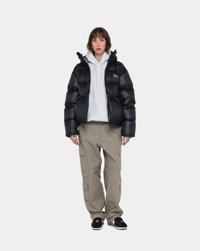 Stussy Micro Ripstop Down Parka Jackets Black | Israel-49706