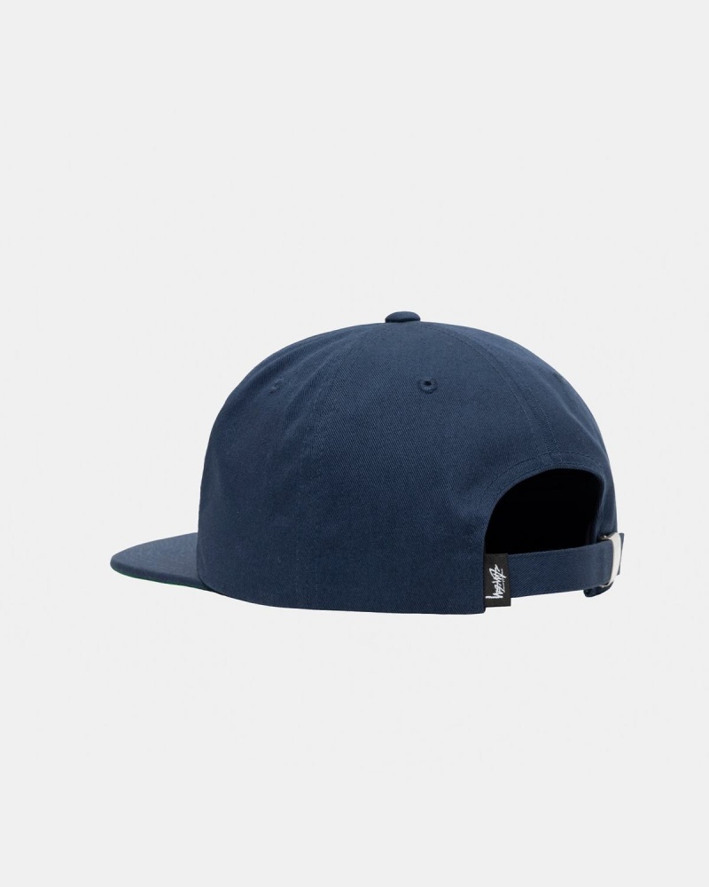 Stussy Mid-Depth Basic Strapback Caps Navy | Israel-53610