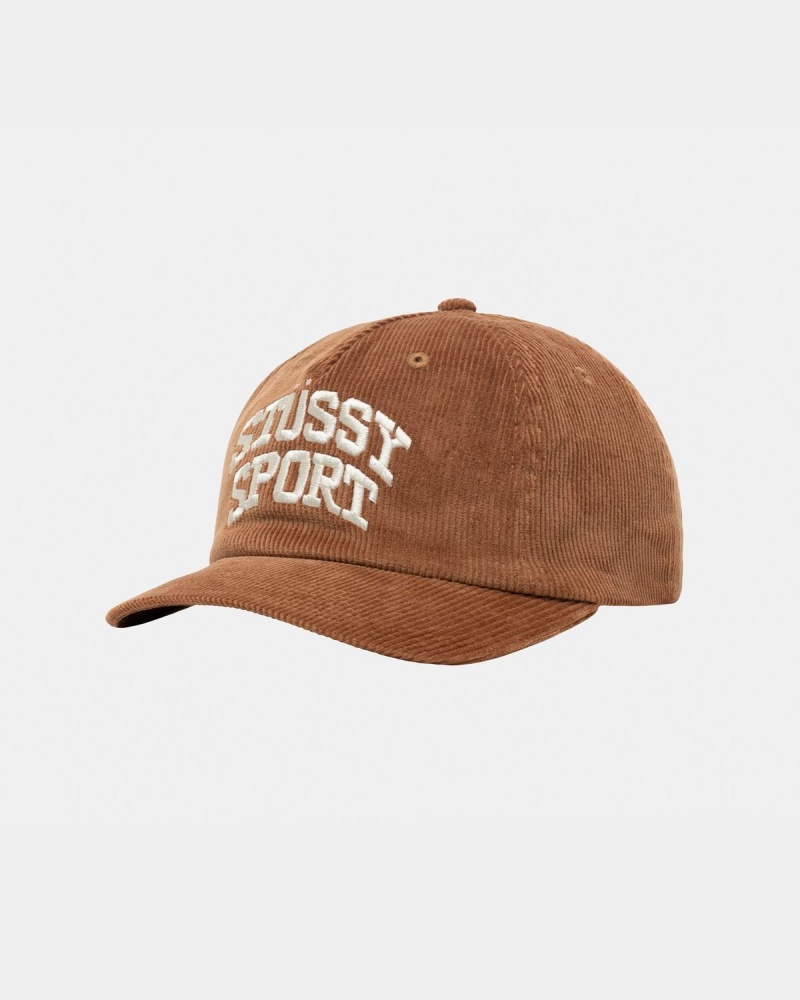 Stussy Mid-Depth Sport Arch Strapback Caps Brown | Israel-14672