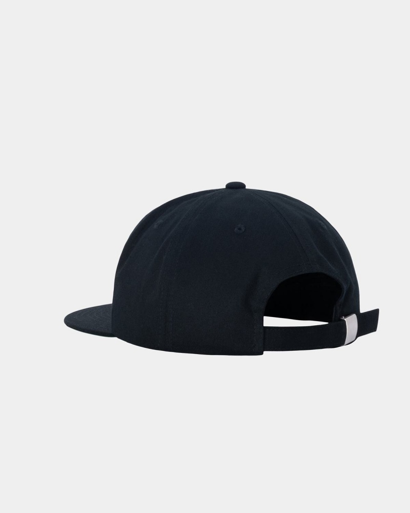 Stussy Mid-Depth Stu Arch Strapback Caps Black | Israel-85941