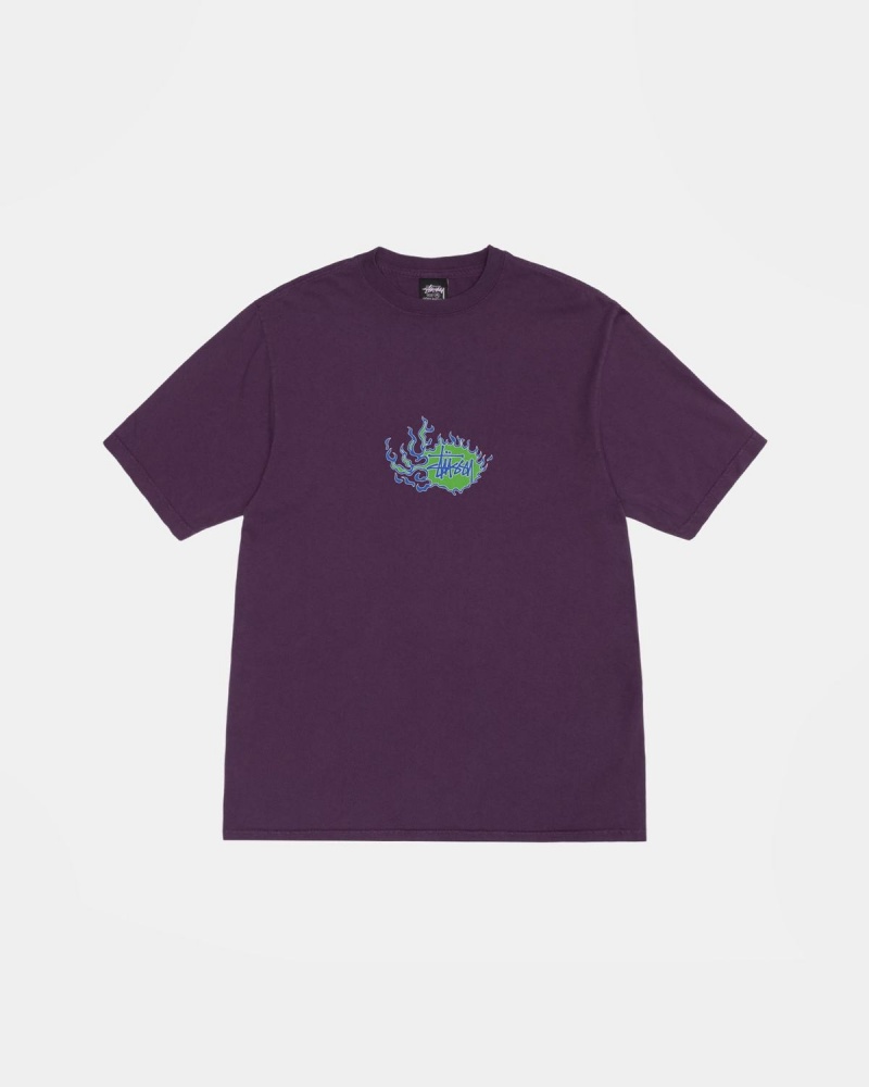 Stussy Mosaic Dragon Tee Pigment Dyed T-Shirt Purple | Israel-79421