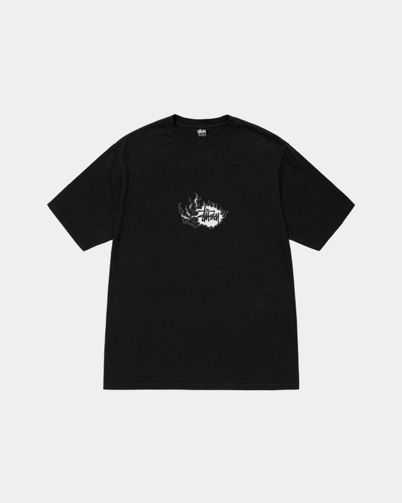 Stussy Mosaic Dragon Tee Pigment Dyed T-Shirt Black | Israel-31824